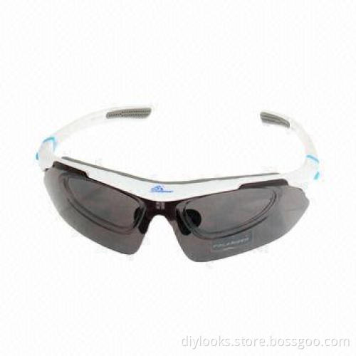UV400 Protective Resin Lens Bicycle Glasses in White